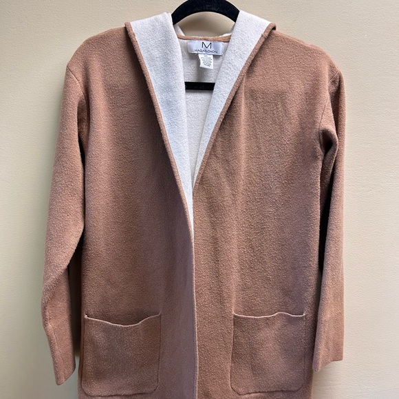 Magaschoni Brown Hooded Cardigan with Pockets - Picture 1 of 5